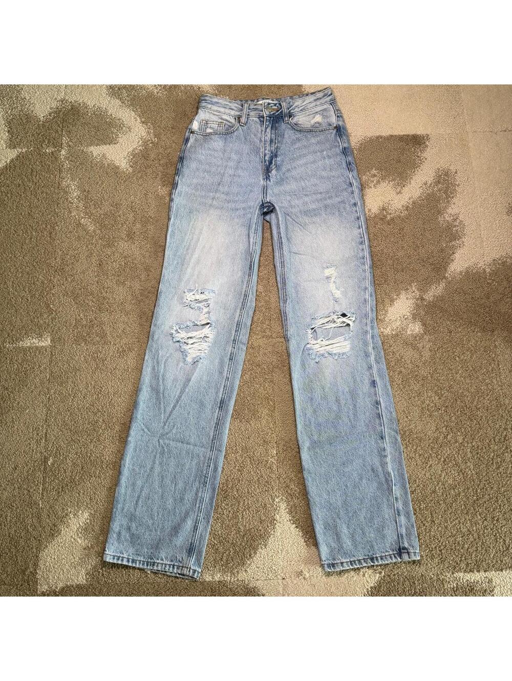 PacSun 90’s Boyfriend Distressed High Rise Relaxed Straight Leg Denim Jeans 25